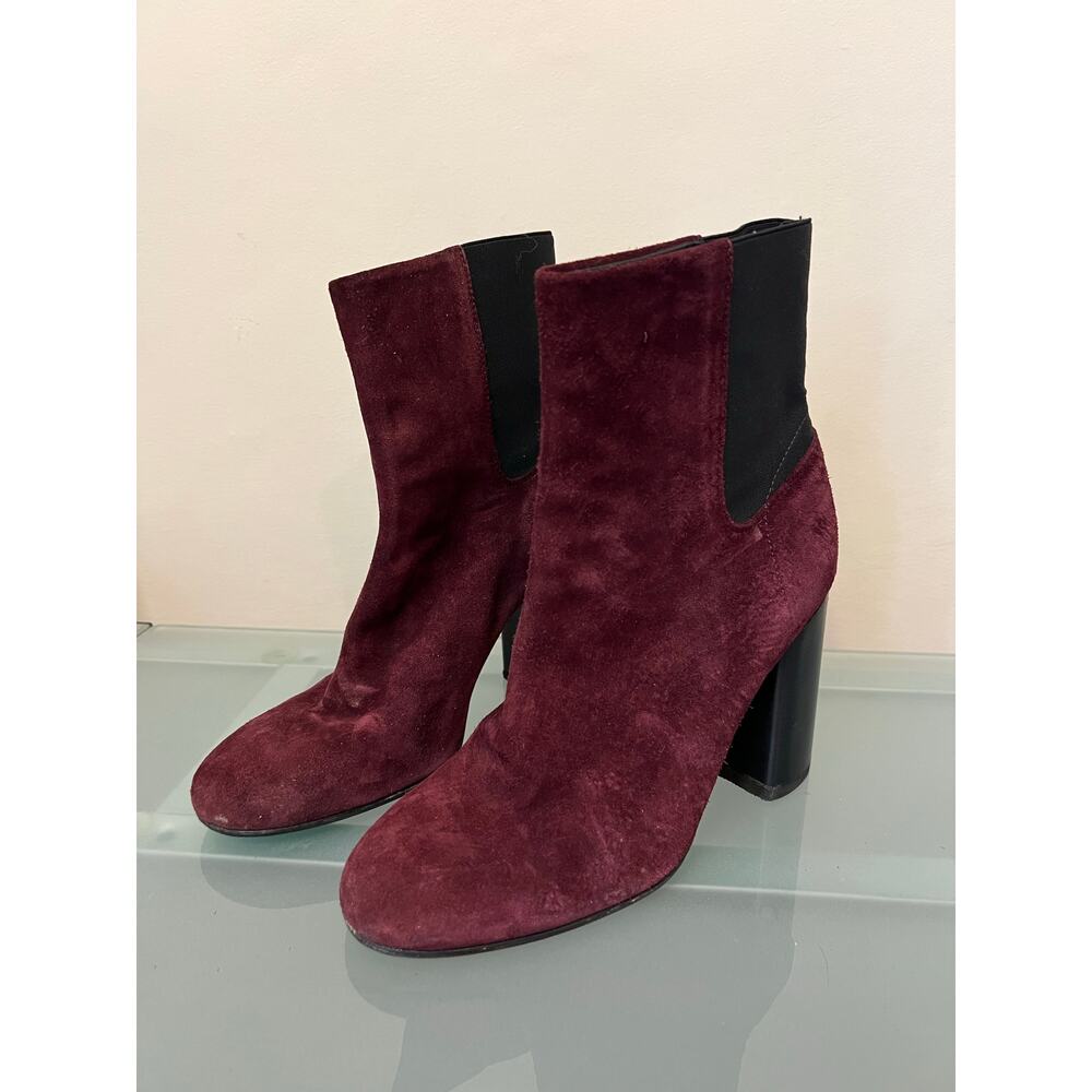 Rag & Bone Agnes velvet suede black cherry ankle booties boots women’s 38 or 8